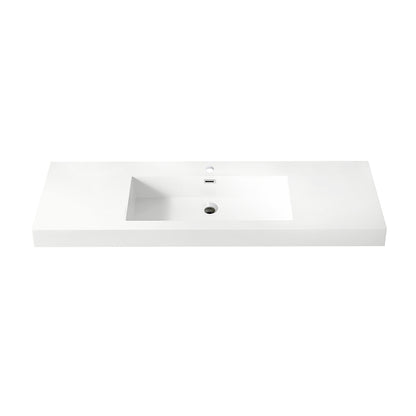 Ablitas Square White Finish Composite Granite Stone Vessel Bathroom Vanity Sink