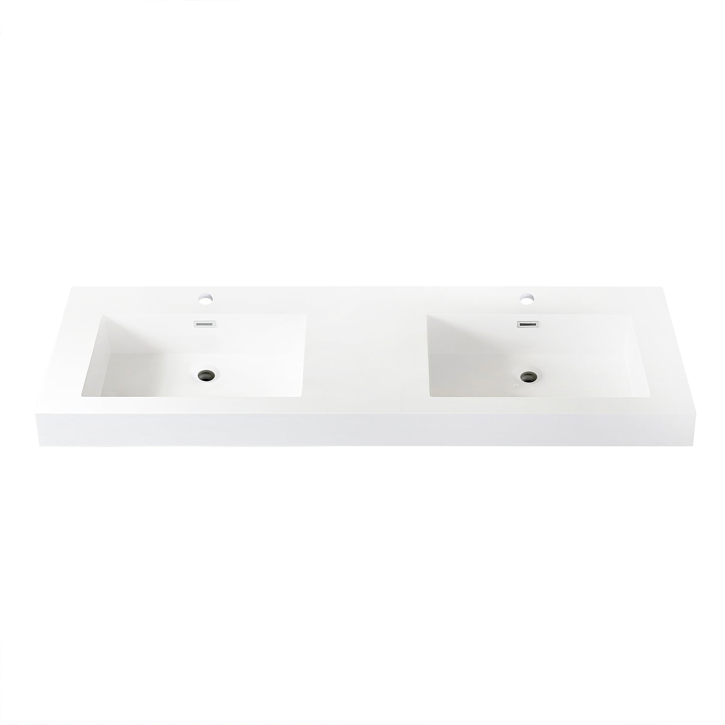 Ablitas Square White Finish Composite Granite Stone Vessel Bathroom Vanity Sink