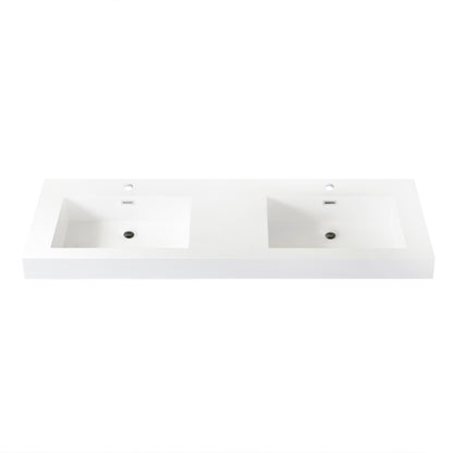 Ablitas Square White Finish Composite Granite Stone Vessel Bathroom Vanity Sink