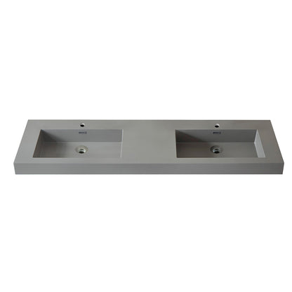Ablitas Square Grey Finish Composite Granite Stone Vessel Bathroom Vanity Sink