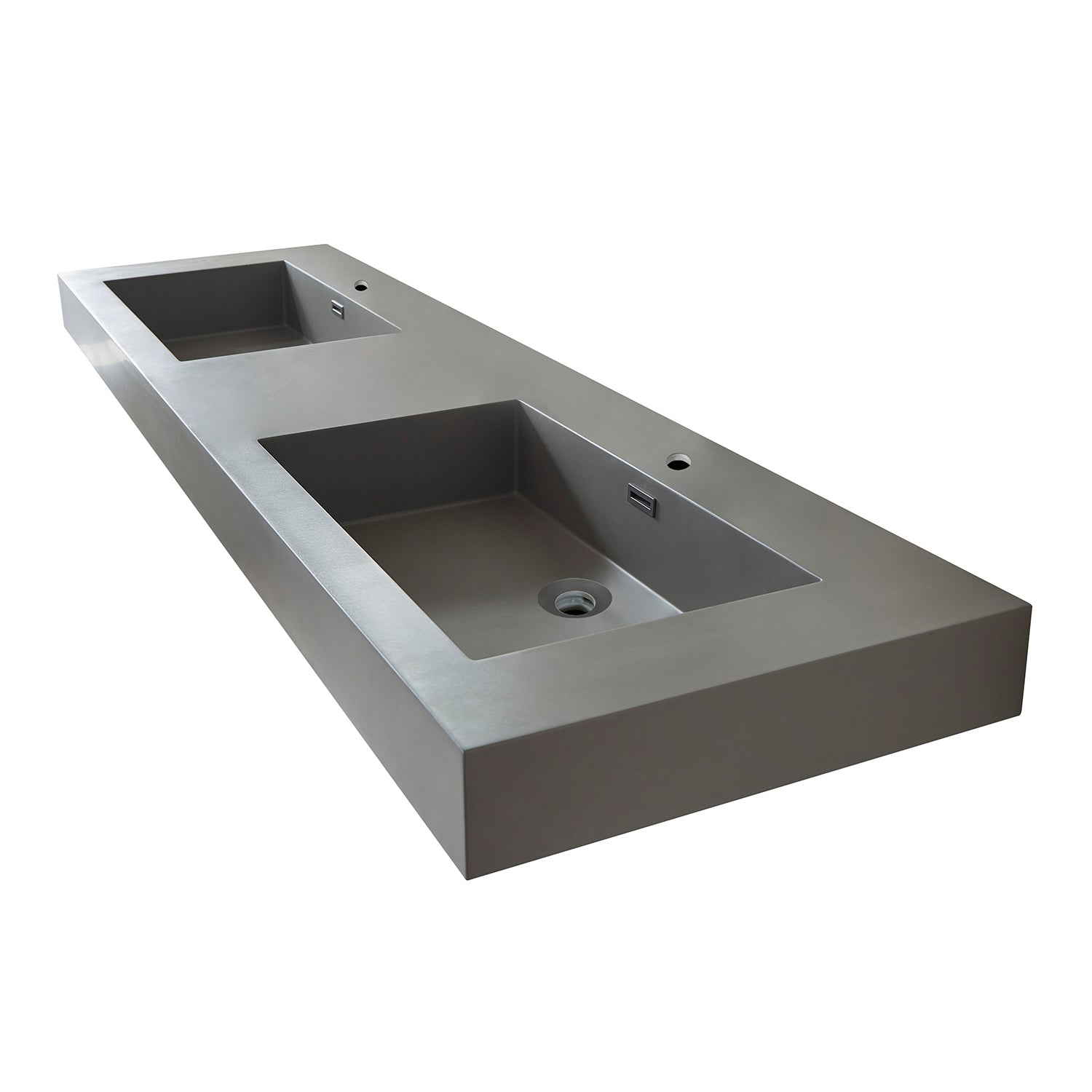 Ablitas Square Grey Finish Composite Granite Stone Vessel Bathroom Vanity Sink