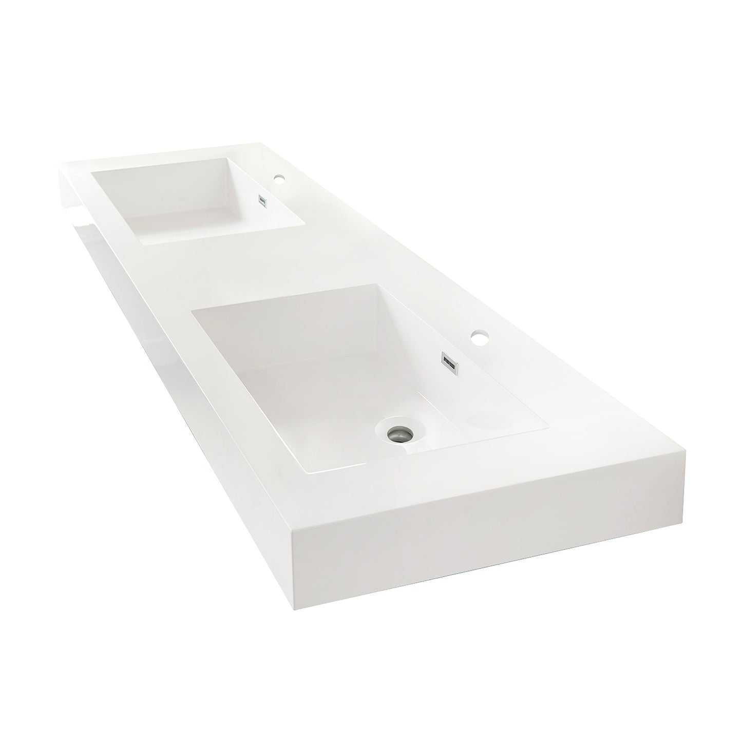 Ablitas Square White Finish Composite Granite Stone Vessel Bathroom Vanity Sink