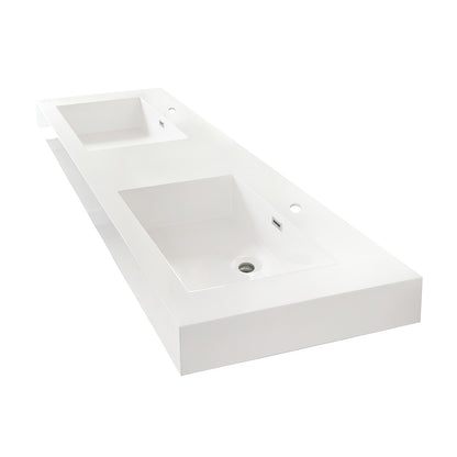 Ablitas Square White Finish Composite Granite Stone Vessel Bathroom Vanity Sink