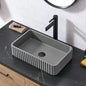 Vinnova Sao Paulo Grey Concrete Rectangular Vessel Bathroom Sink