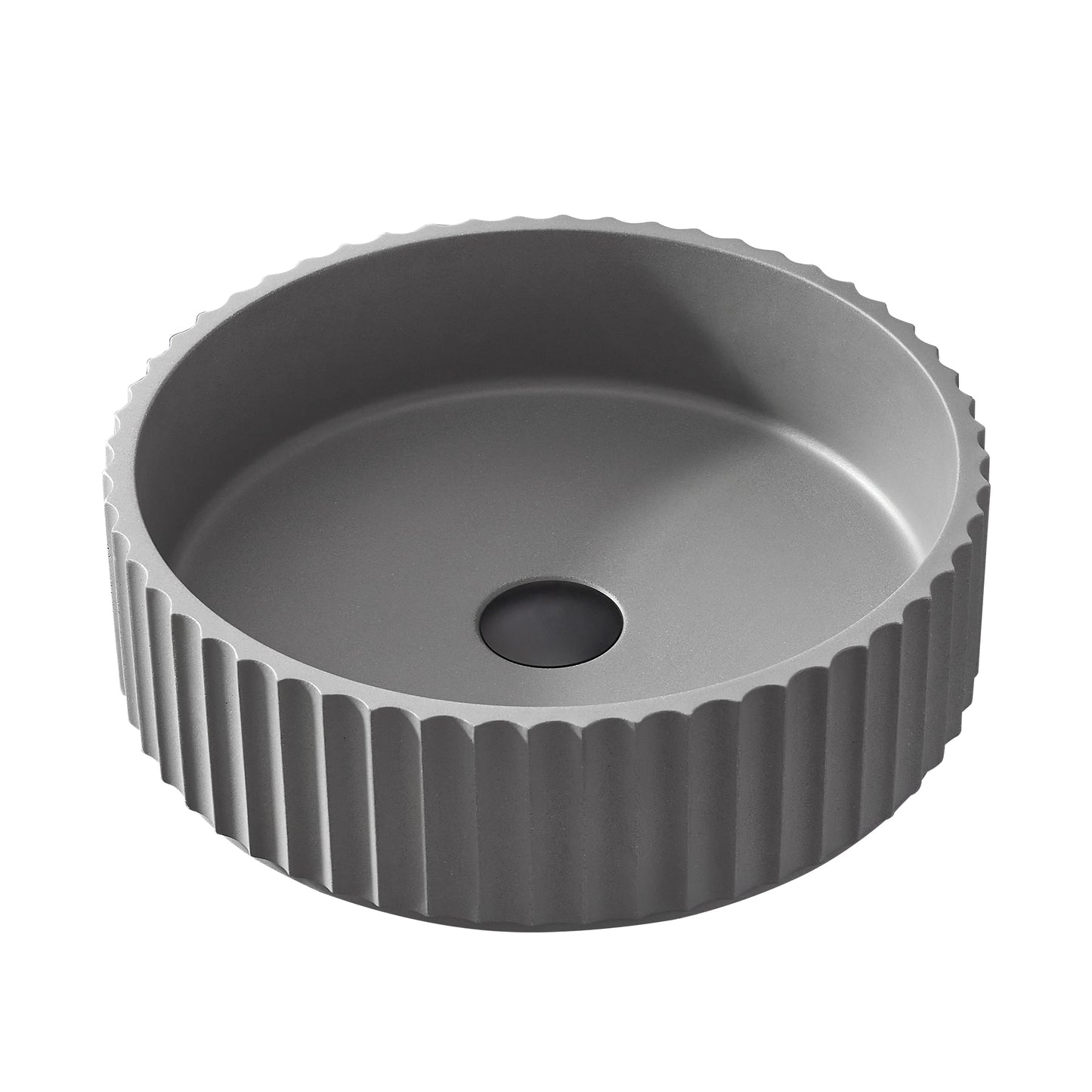 Vinnova Lagos Grey Concrete Circular Vessel Bathroom Sink