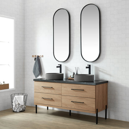 Vinnova Lagos Grey Concrete Circular Vessel Bathroom Sink