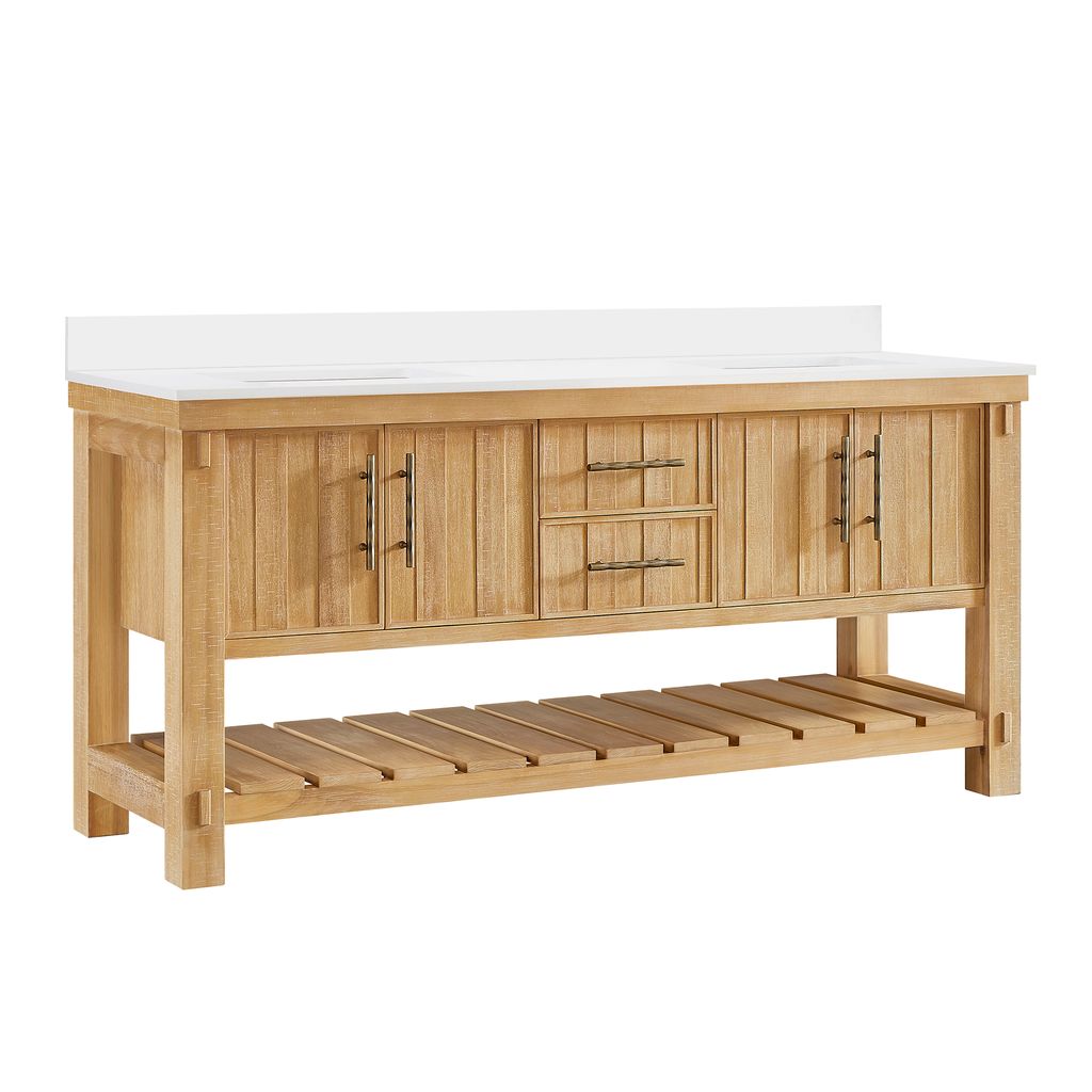 Paris 72" Free-standing Double Bath Vanity in Acacia Classic Grey