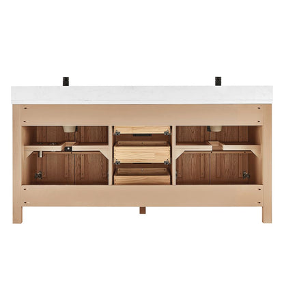 Shenzhen 72" Double Sink Bath Vanity in Aged Natural Oak