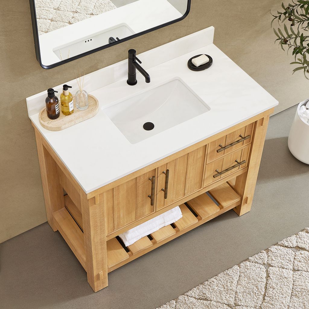 Paris 42" Free-standing Single Bath Vanity in Acacia Classic Grey
