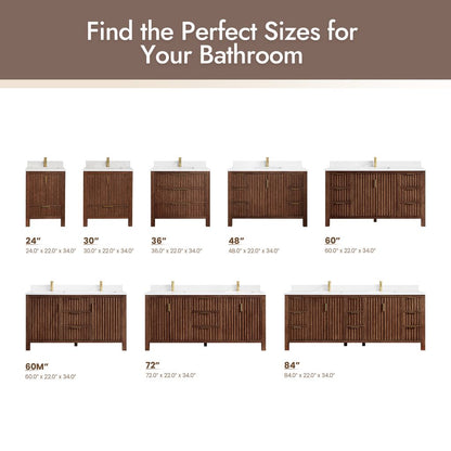 Shenzhen 30" Single Sink Bath Vanity in Aged Dark Brown Oak