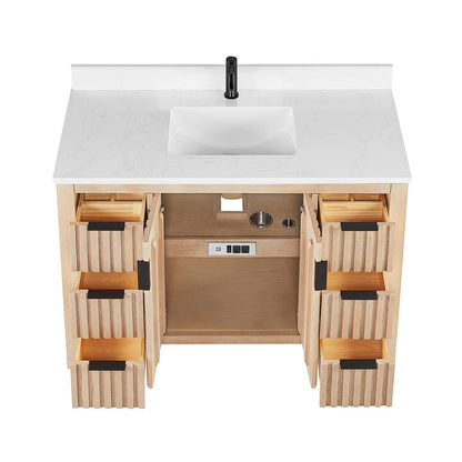 Shenzhen 48" Single Sink Bath Vanity in Aged Natural Oak