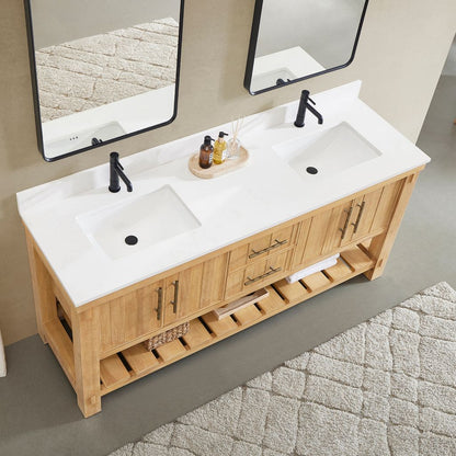 Paris 72" Free-standing Double Bath Vanity in Acacia Classic Grey