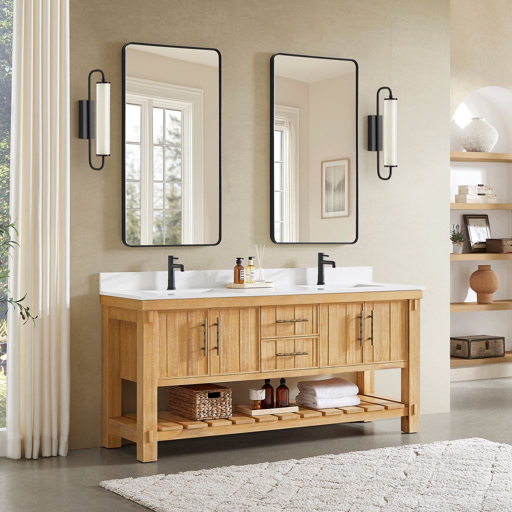 Paris 72" Free-standing Double Bath Vanity in Acacia Classic Grey