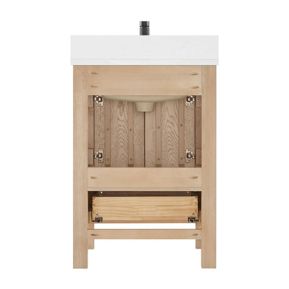 Shenzhen 24" Single Sink Bath Vanity in Aged Natural Oak