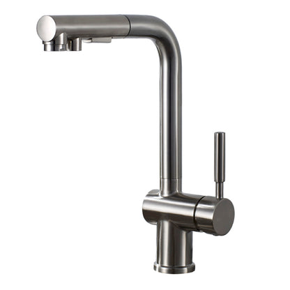 ALPHAUCET Single Handle Pull-Out Sprayer Kitchen Faucet in Brushed Nickel