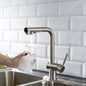 ALPHAUCET Single Handle Pull-Out Sprayer Kitchen Faucet in Brushed Nickel