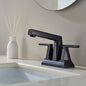 ALPHAUCET Centerset Two-Handle Pull-Out Sprayer Bathroom Faucet in Matte Black