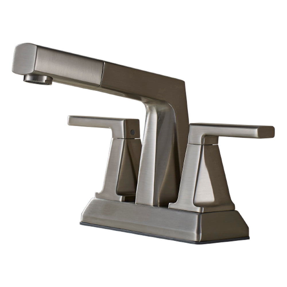 ALPHAUCET Centerset Two-Handle Pull-Out Sprayer Bathroom Faucet in Brushed Nickel