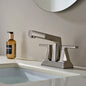 ALPHAUCET Centerset Two-Handle Pull-Out Sprayer Bathroom Faucet in Brushed Nickel