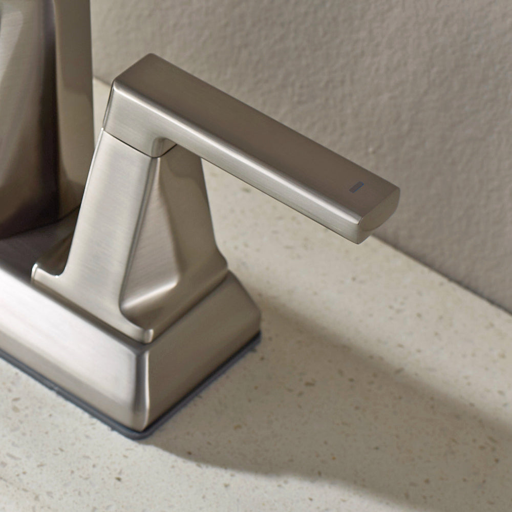 ALPHAUCET Centerset Two-Handle Pull-Out Sprayer Bathroom Faucet in Brushed Nickel