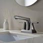 ALPHAUCET Centerset Two-Handle Pull-Out Sprayer Bathroom Faucet in Gun Gray