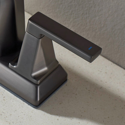 ALPHAUCET Centerset Two-Handle Pull-Out Sprayer Bathroom Faucet in Gun Gray