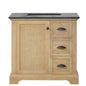 Hervas 36" Free-standing Single Bath Vanity in Fir Wood Brown with Black Natural Celestite Marble Top