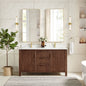 Shenzhen 60M" Double Sink Bath Vanity in Aged Dark Brown Oak