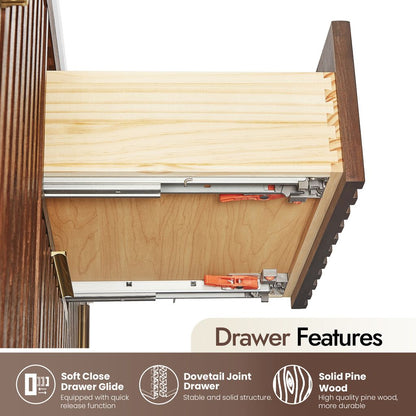 Shenzhen 60M" Double Sink Bath Vanity in Aged Dark Brown Oak