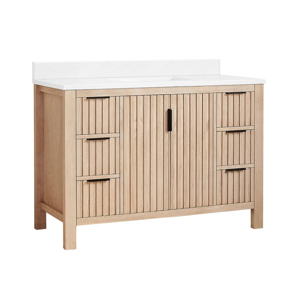 Shenzhen 48" Single Sink Bath Vanity in Aged Natural Oak