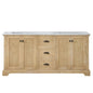 Hervas 72" Free-standing Double Bath Vanity in Fir Wood Brown with White Natural Carrara Marble Top