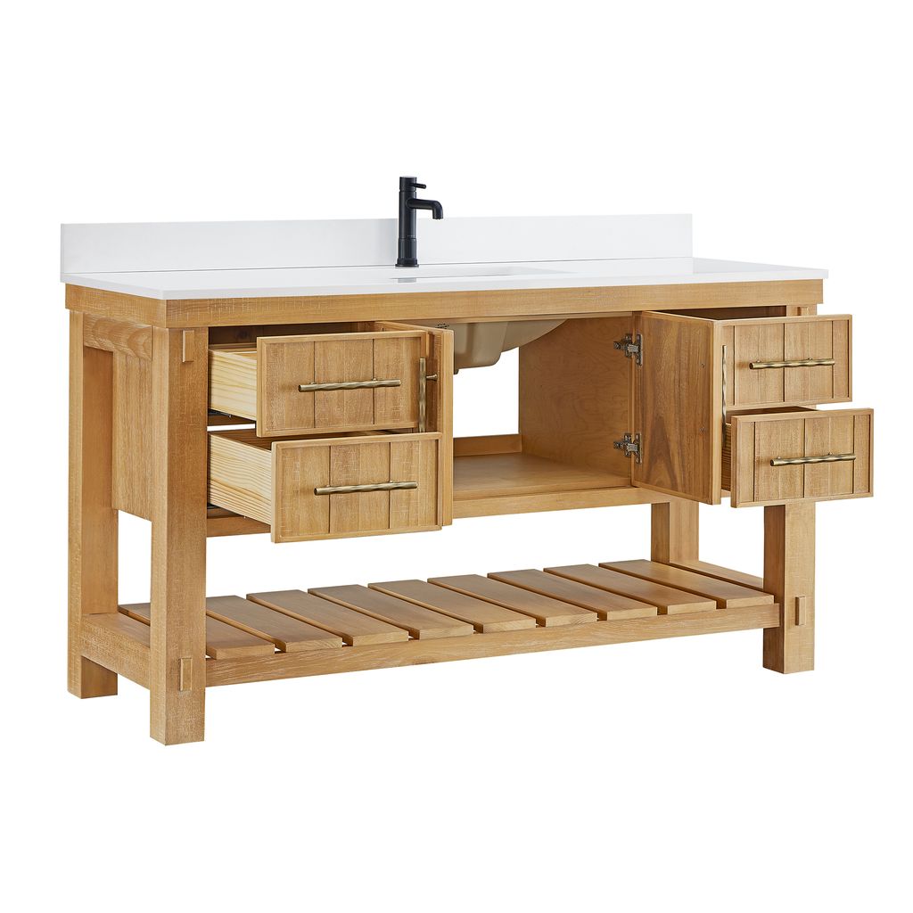 Paris 60" Free-standing Single Bath Vanity in Acacia Classic Grey