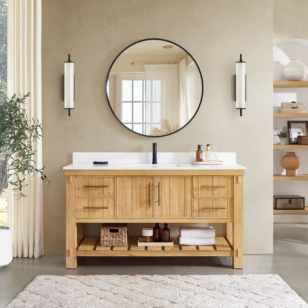 Paris 60" Free-standing Single Bath Vanity in Acacia Classic Grey