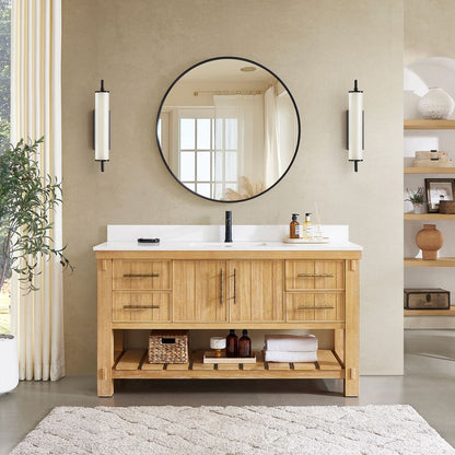 Paris 60" Free-standing Single Bath Vanity in Acacia Classic Grey