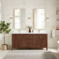 Shenzhen 72" Double Sink Bath Vanity in Aged Dark Brown Oak