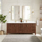 Shenzhen 84" Double Sink Bath Vanity in Aged Dark Brown Oak