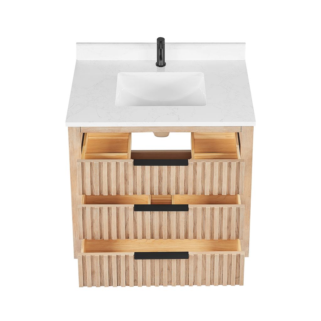 Shenzhen 36" Single Sink Bath Vanity in Aged Natural Oak