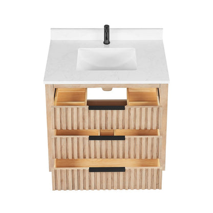 Shenzhen 36" Single Sink Bath Vanity in Aged Natural Oak