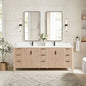 Shenzhen 84" Double Sink Bath Vanity in Aged Natural Oak