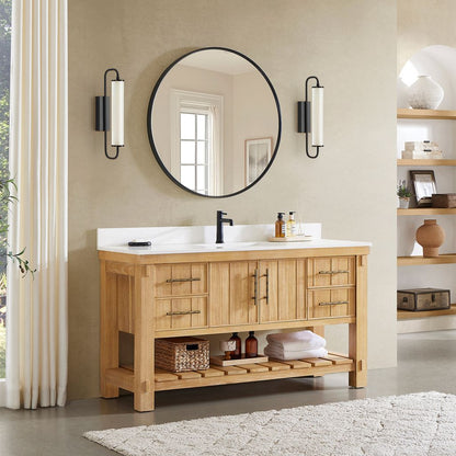 Paris 60" Free-standing Single Bath Vanity in Acacia Classic Grey