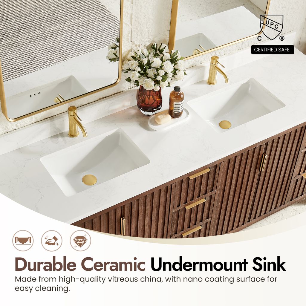 Shenzhen 84" Double Sink Bath Vanity in Aged Dark Brown Oak