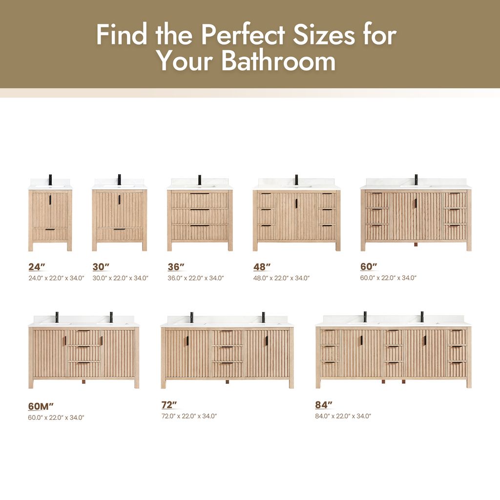 Shenzhen 24" Single Sink Bath Vanity in Aged Natural Oak