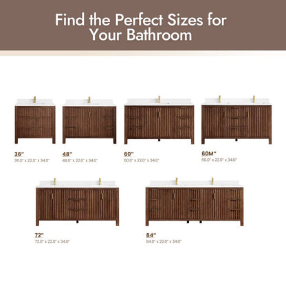Shenzhen 60" Single Sink Bath Vanity in Aged Dark Brown Oak