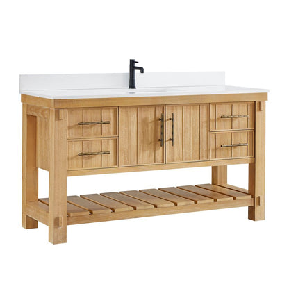 Paris 60" Free-standing Single Bath Vanity in Acacia Classic Grey