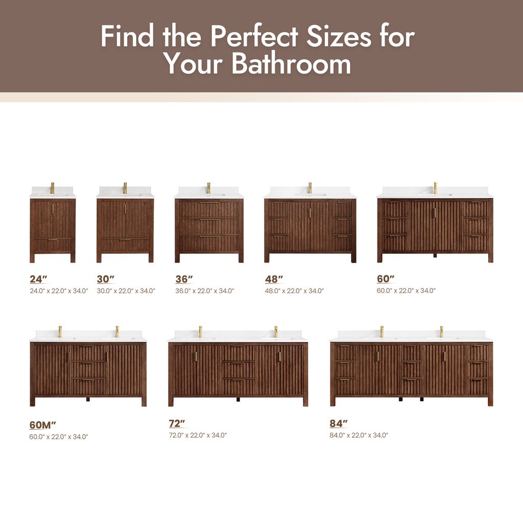 Shenzhen 24" Single Sink Bath Vanity in Aged Dark Brown Oak
