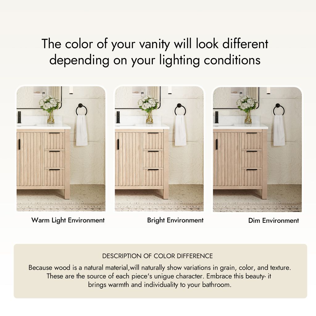 Shenzhen 60" Single Sink Bath Vanity in Aged Natural Oak