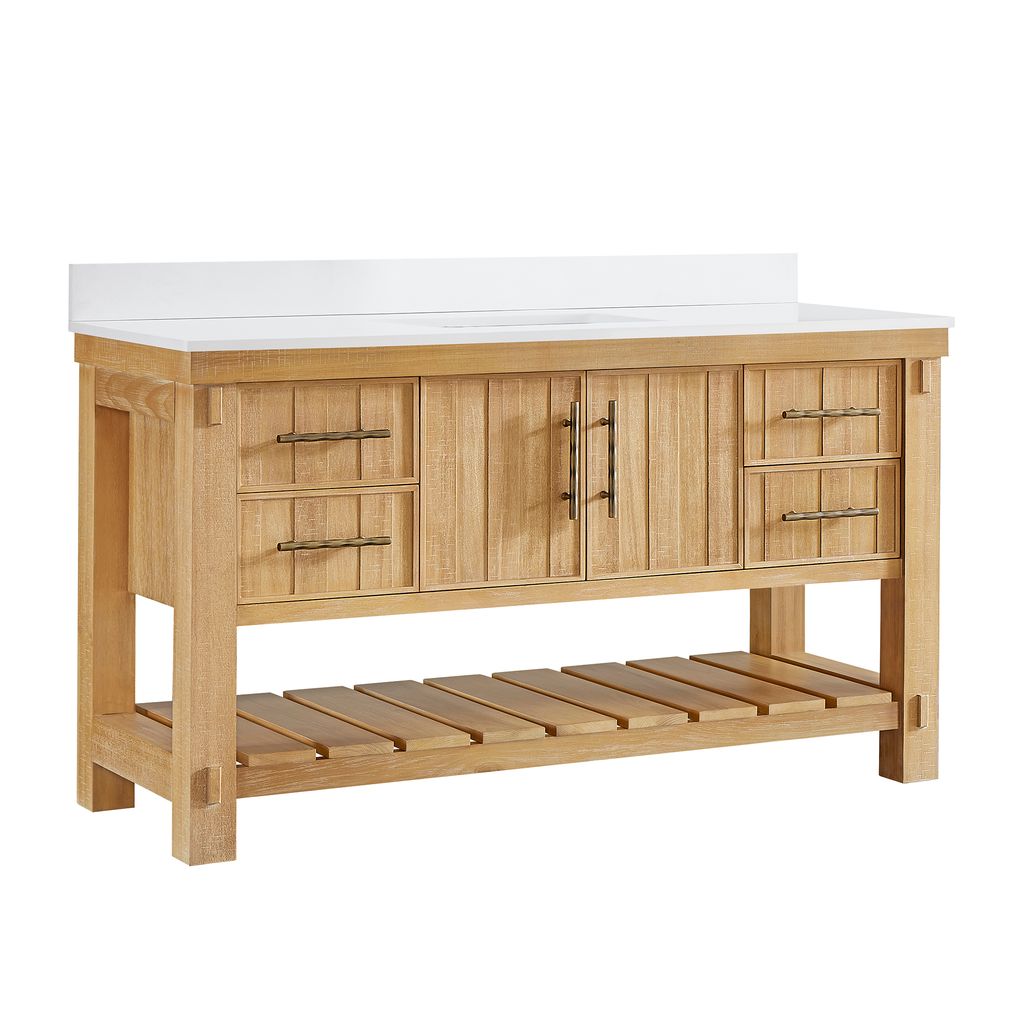 Paris 60" Free-standing Single Bath Vanity in Acacia Classic Grey