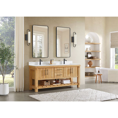 Paris 72" Free-standing Double Bath Vanity in Acacia Classic Grey