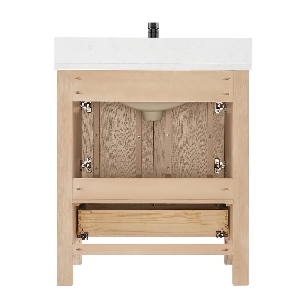 Shenzhen 30" Single Sink Bath Vanity in Aged Natural Oak