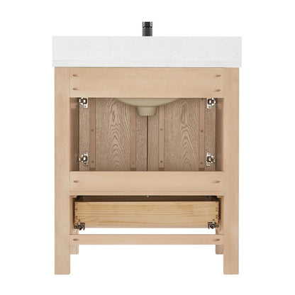Shenzhen 30" Single Sink Bath Vanity in Aged Natural Oak